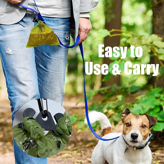 Black and Pink Dog Waste Bag Dispensers - Leash Attachment Dog Poop Bag Holders With Hand Free Holder Carriers