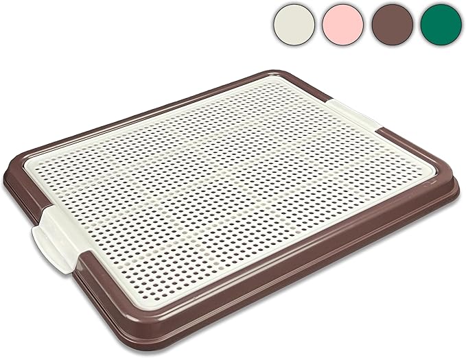 Pets-N-Me Dog Pee Pad Holder, Puppy Potty Training Tray 22.5”X16.5” for Small Dogs (Chocolate)