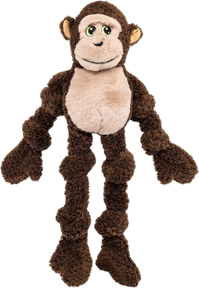 KONG Floppy Knots - Durable No‑Stuffing Squeaky Rope & Plush Dog Toy - for Teething, Playing - Monkey - for Large/X-Large Dogs