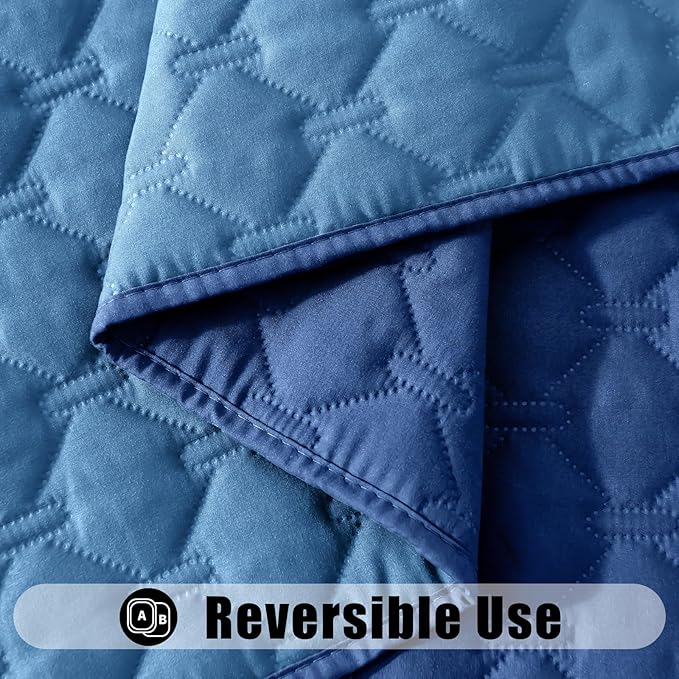 Smiry Waterproof Dog Bed Cover Blanket, Soft Reversible Pet Blanket, Washable Leakproof Cats Dogs Couch Cover for Sofa, Couch, Furniture, Plaid (82x102 Inch, Navy/Blue)