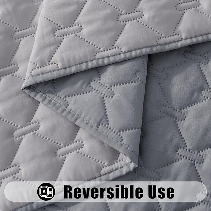 Smiry Waterproof Dog Bed Cover Blanket, Soft Reversible Pet Blanket, Washable Leakproof Cats Dogs Couch Cover for Sofa, Couch, Furniture, Plaid (30x53 Inch, Grey/Light Grey)