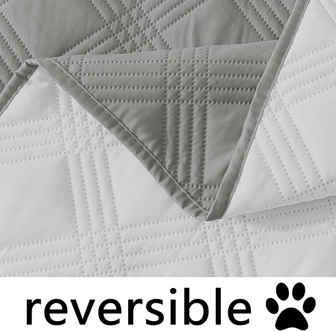 hyha Waterproof Dog Blanket, Reversible Pet Bed Blanket, Soft Sofa Couch Cover for Dogs Washable, Waterproof Pet Couch Covers for Sofa Puppy Cats Furniture Protector(40"x70", Grey/Light Grey)