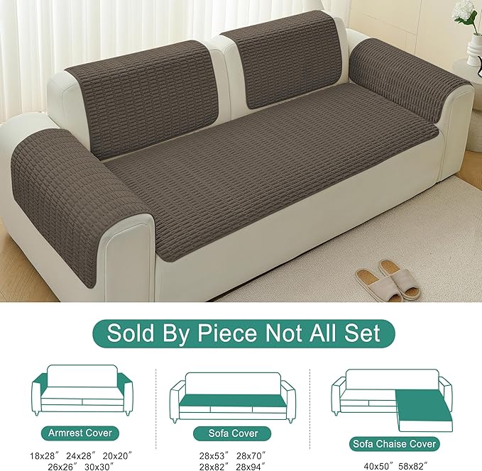 Foxdecor Couch Cover Sofa Covers Washable, Dog Bed Cover Couch Covers for 3 Cushion Couch Sofa Pet Friendly, Dog Couch Cover Furniture Covers for Pets.(Chocolate 32x94 inch)
