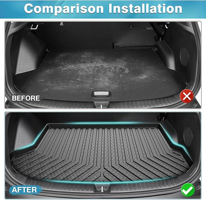 Mixsuper Custom Fit Cargo Liner for 2021-2025 2026 Kia Seltos, Fit Seltos SX/SX Turbo, Only Fits Models with Subwoofer in Cargo Area, All Weather Rear Trunk Liner Mat Black