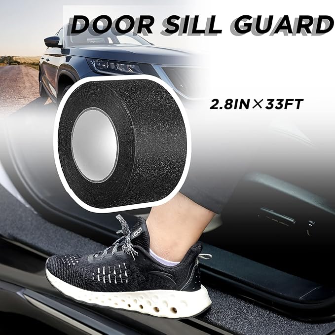 Frienda Car Door Edge Guards Door Sill Protector Automotive Entry Guard Anti Collision Scuff Sill Trim Protection Strips for Most Cars Vehicles Accessories(2.8 Inch Wide, 32.8 Feet,Black)