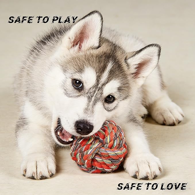 ITISMUNGO Dog Chew Toys for Small and Medium Dogs, Upgraded Tough Cotton Rope Toys for Aggressive chewers, Heavy Duty Dental Rope Kit for Tug of War, Teeth Cleaning (7 Pcs, Cotton Knot Toys)