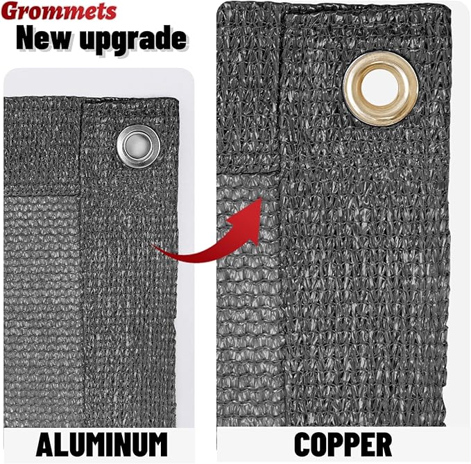 SUNNY GUARD Shade Cloth 4'x8'FT Sun Shade Screen Fabric HC-072 Shade Cover Tarp with Grommets for Pergola Backyard Garden,Dark Grey