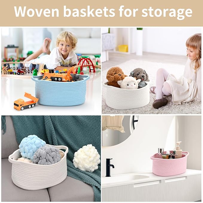 Cute Woven Gift Basket with Handle – Brown Storage Basket Empty, Gift Baskets for Valentines Day Birthday Baby Shower Raffle Burr, Decorative Organizer ontainer for Office, Home