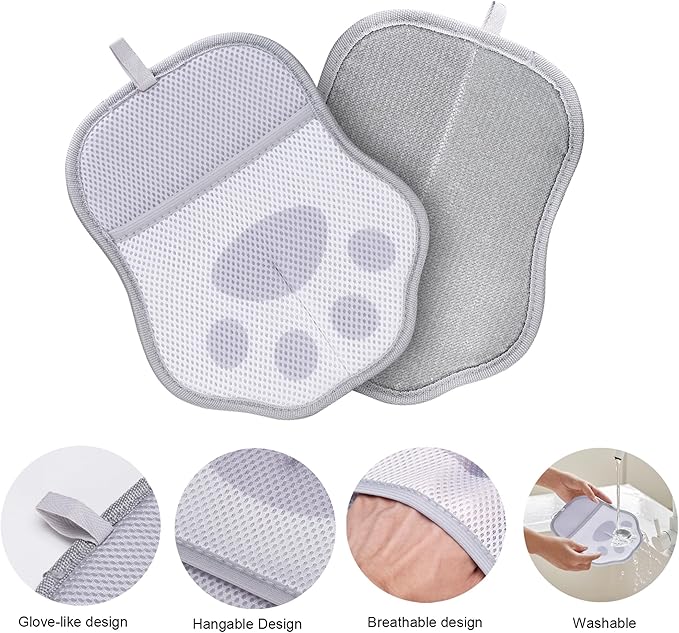 Pet Hair Removal Glove for Cats & Dogs, Reusable Paw Print Electrostatic Pet Hair Remover Tool, Gentle on Couch, Clothing, Carpet, Car Seat