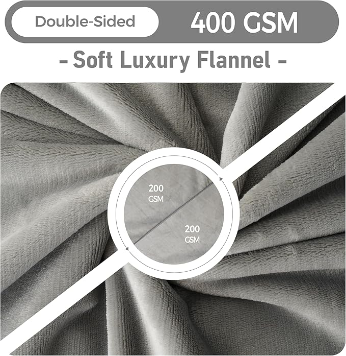 CAPT.SNOOZE Waterproof Dog Blankets Light Grey, 30"x40" Cat Blanket for Indoor Cats, Soft Fluffy Sofa Car Bed Protector, Reversible Leakproof Flannel Puppy Blanket for Small Medium Dogs