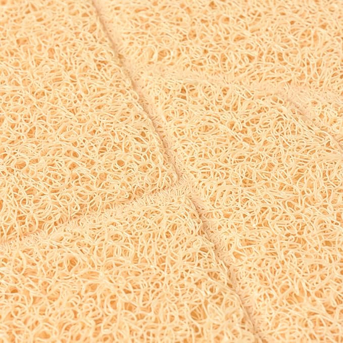WePet Cat Litter Box Mat, Kitty Premium PVC Pad, Durable Trapping Rug, Phthalate Free, Urine-Resistant, Scatter Control, Mosaic, M 23 x 16 Inch, Beige