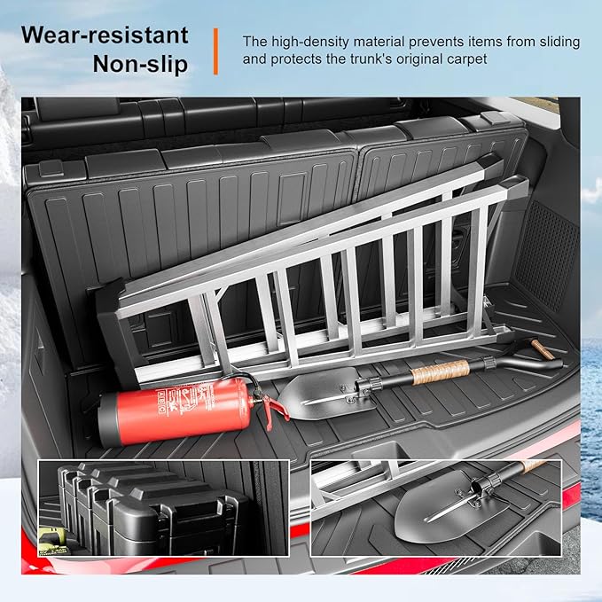 powoq Cargo Mat Compatible with 2009-2015 Honda Pilot Trunk Mat Cargo Liner Backrest Liner TPE Replacement for 2009-2011 2012 2013 2014 2015 Honda Pilot Accessories (Trunk Mat with Backrest Mats)