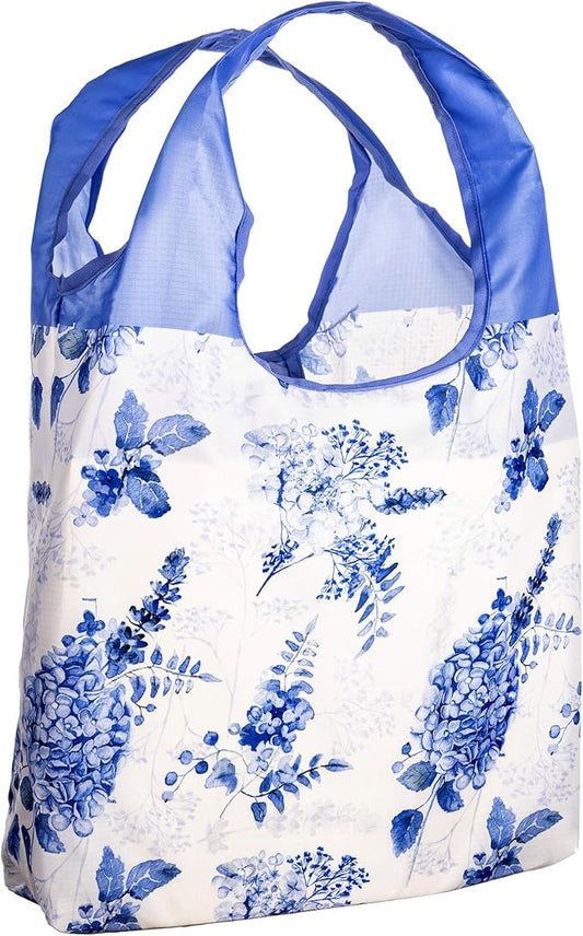 O-WITZ Reusable Grocery Bags | Vibrant Tote Bag For Groceries, Gym, Office, Beach, Toys & More | Washable Design With Large Handles For Maximum Convenience | Folds Into A Small Pouch, Vintage Blue