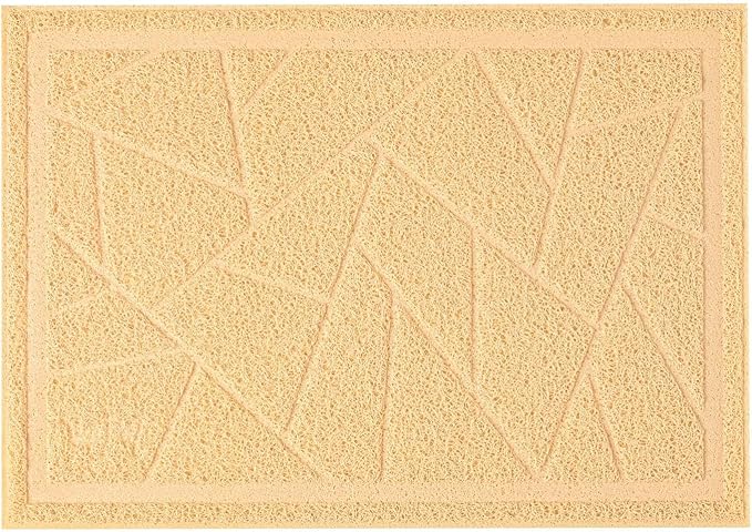 WePet Cat Litter Box Mat, Kitty Premium PVC Pad, Durable Trapping Rug, Phthalate Free, Urine-Resistant, Scatter Control, Mosaic, XXL 47 x 35 Inch, Beige