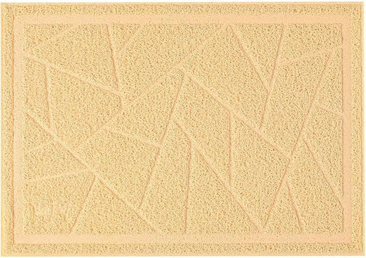 WePet Cat Litter Box Mat, Kitty Premium PVC Pad, Durable Trapping Rug, Phthalate Free, Urine-Resistant, Scatter Control, Mosaic, XXL 47 x 35 Inch, Beige