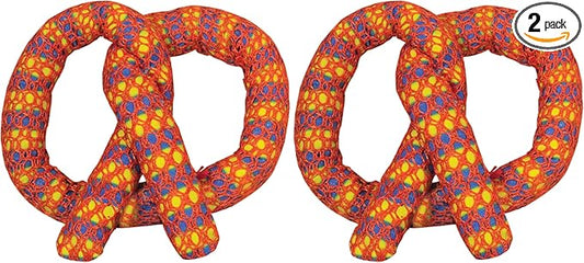 Catstages Plaque Away Pretzel Cat Toy – Interactive Catnip Dental Chew Toy to Help Clean Teeth, Fun for Play and Chewing, Orange (Pack of 2)