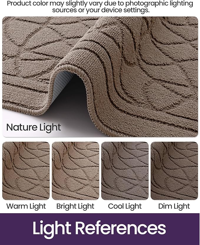 DEXI Front Entryway Door Mat Non Slip 32x48, Washable Inside Entry Way Mats Low Profile Entrance, Welcome Dirt Trapper Doormat Thin for House Floor Home Porter Hall Backdoor Area, Beige
