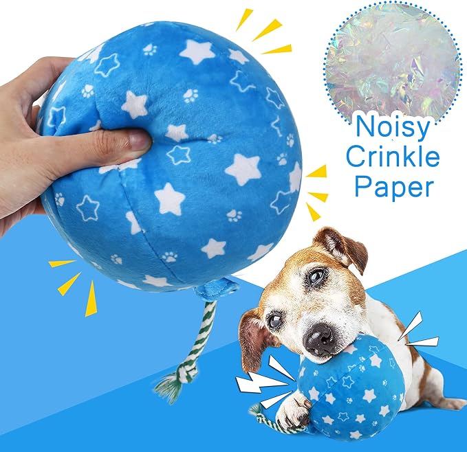 Prime Pets Dog Birthday Toys, 3 Pack, Crinkle Squeaky Dog Toys Set, Pet Toys for Small Medium Large Dogs, Stuffed Puppy Chew Toys, Dog Gift Toys