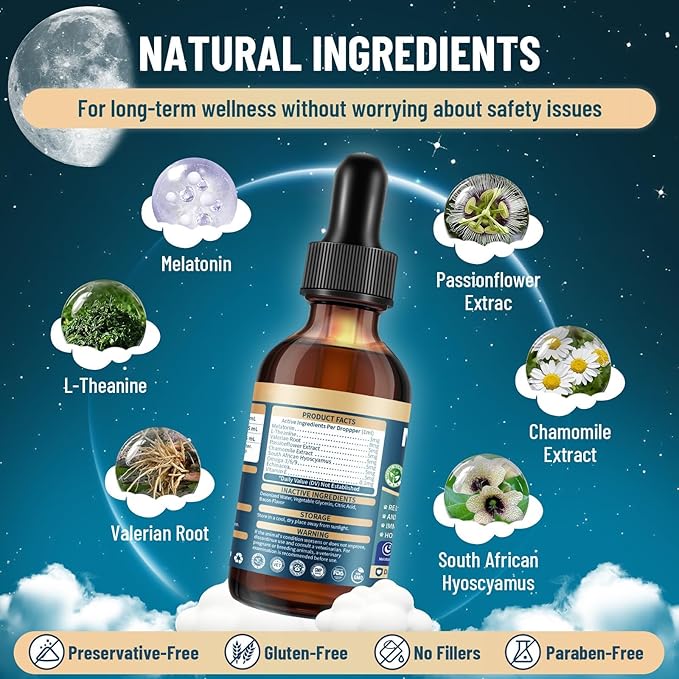 Liquid Melatonin for Dogs, Dog Melatonin with L-Theanine for Small Medium Large Dog Sleep Aid, Stress & Anxiety Relief, Calm Aid for Dogs Puppies, Support Relaxation & Deep Sleep, 60ml