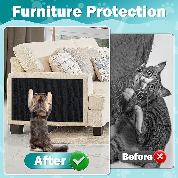 ENONCI 78.7"x15.8" Large Couch Protector from Cat Claws,Anti Scratch Furniture Protector for Cats Corner Wall Scratcher,Replacement for Cat Tree Post Shelves