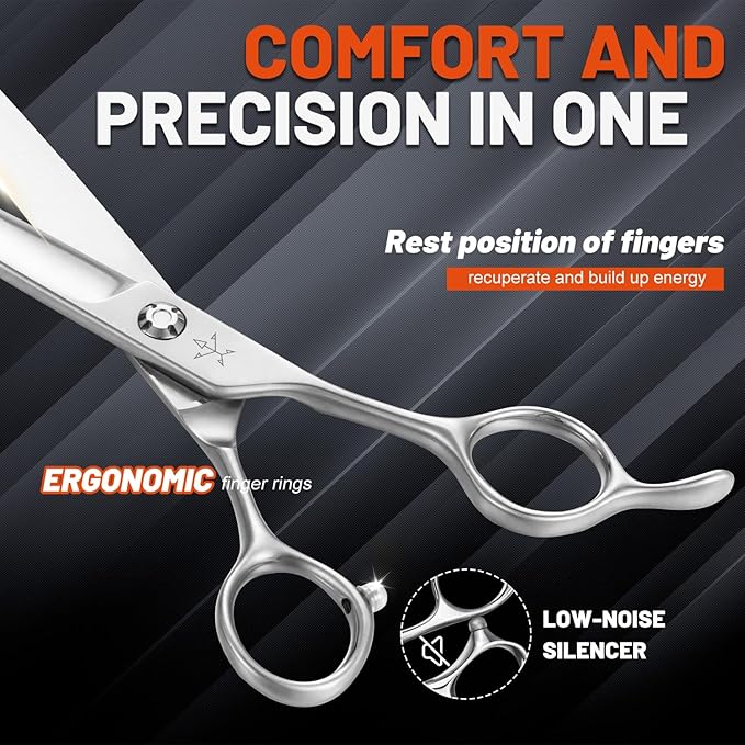 High-end Professional Dog Grooming Scissors Pet Grooming Shears 7.5 Inches Extremely Very Sharp Made Of Stainless Steel Alloy By Hand For Dog Cat Groomer