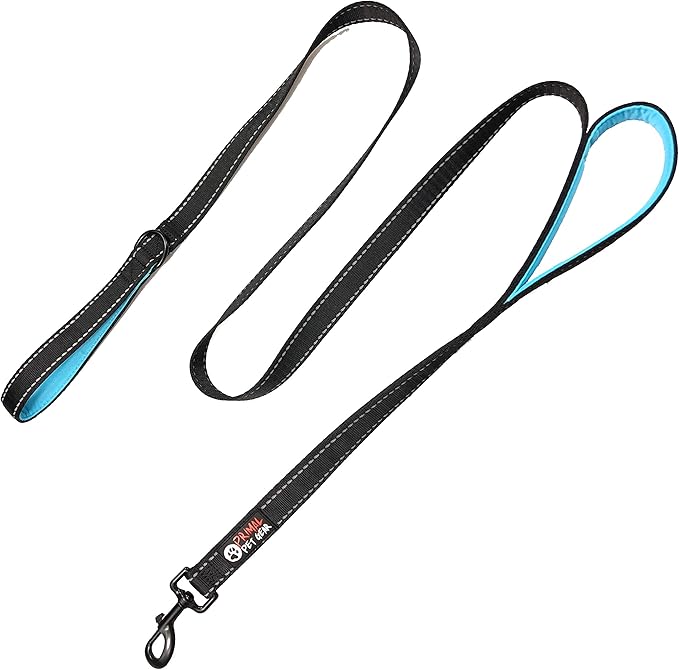 Primal Pet Gear Dog Leash 6ft Long,Traffic Padded Two Handle,Heavy Duty,Reflective Double Handles Lead for Control Safety Training,Leashes for Large Dogs or Medium Dogs,Dual Handles Leads(Black)