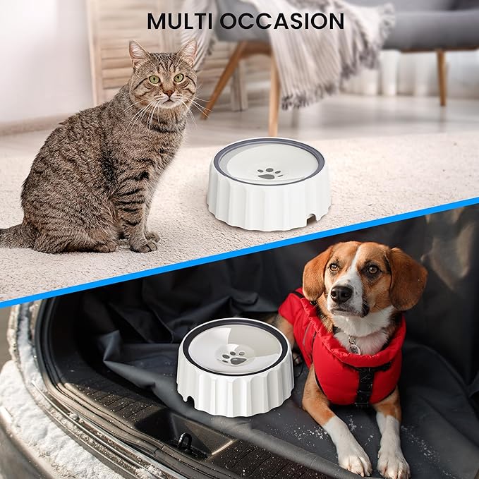FORWH Dog Water Bowl No Spill 70oz/2L Large Capacity Dispenser Non Slip No Splash Bowl Pet Slow Feeder No Drip Dog Water Bowl on Vehicle Slow Water Bowl for Dogs and Cats