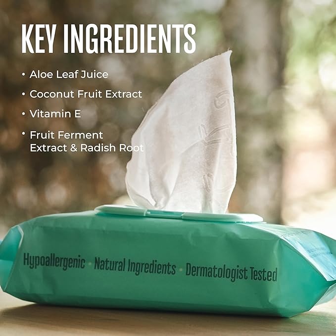 WagWell Daily Cleansing Dog Wipes - Hypoallergenic, Fragrance Free, Microbiome-Friendly Grooming Wipes for Dogs - 50 Count