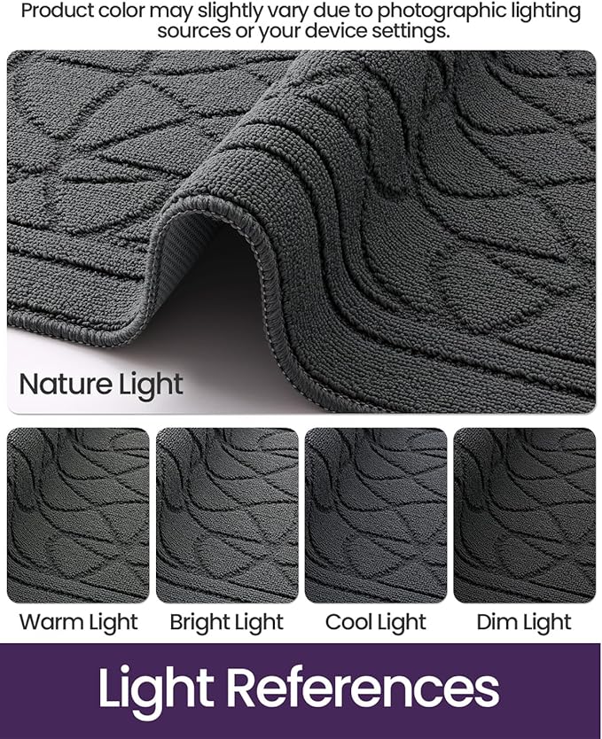 DEXI Front Entryway Door Mat Non Slip 48x72, Washable Inside Entry Way Mats Low Profile Entrance, Welcome Dirt Trapper Doormat Thin for House Floor Home Porter Hall Backdoor Area, Dark Grey