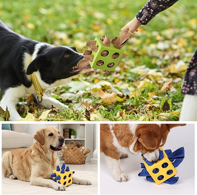 Fossa Upgraded Snuffle Toys for Dogs, Interactive Dog Enrichment Puzzle Toy Encourage Natural Food Foraging Skill, Resistant Rope to Hide Treat for Aggressive Puppy, Small Medium Large Dog