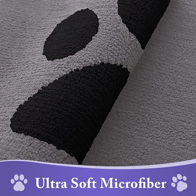 Buganda Dog Door Mat for Muddy Paws, Absorbent Dirt Trapper Non Slip Indoor Doormats, Washable Low-Profile Mat for Mud Dogs, Entryway Carpet for Inside Floor (48x30 Inches, Grey)