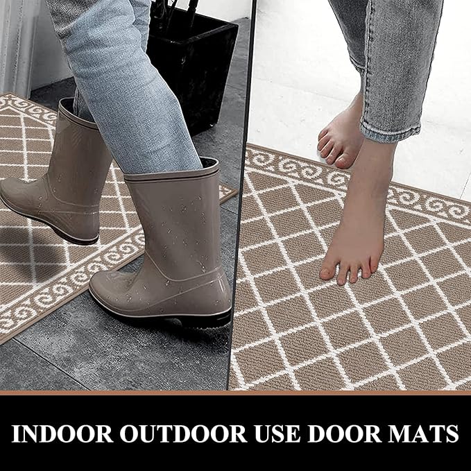 HEBE Indoor Door Mat 36”x59” Non Slip Front Door Welcome Mats Washable Shoe Mats Dirt Trapper for Entryway Low Profile Kitchen Carpet for Entrance Hallways Entrance Mat for Dogs