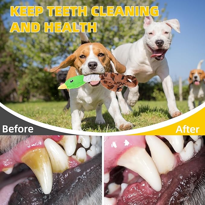 Mihachi Squeaky Dog Toys, Plush Stuffed Puppy Toys with Crinkle Paper-Tug of War Dog Toys for Small, Medium and Large Dogs Duck Interactive Squeaky Pet Toys to Keep Them Busy, Wild Duck