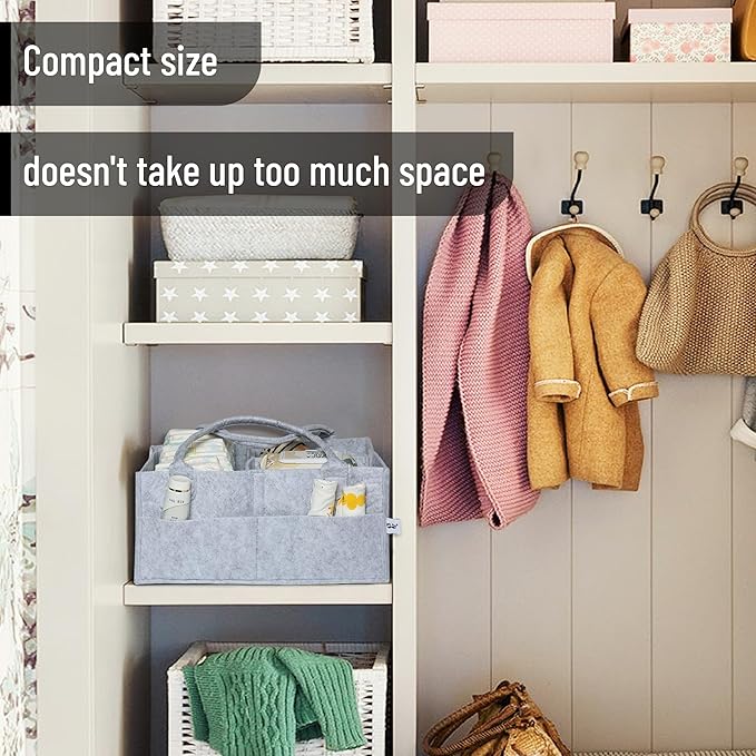 Mr. Pen- Baby Diaper Caddy Organizer, Gray, Large, Nursery Storage Bin and Car Organizer for Diapers and Baby Wipes