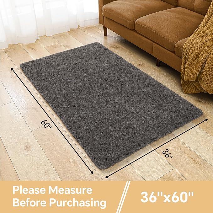 Taupe Bathroom Rugs 36"x60" - Extra Large Microfiber Bath Mat, Non Slip Absorbent and Washable Bathroom Rug, Plush Fluffy Floor Mat - Ideal for Spacious Bathrooms or Bedrooms