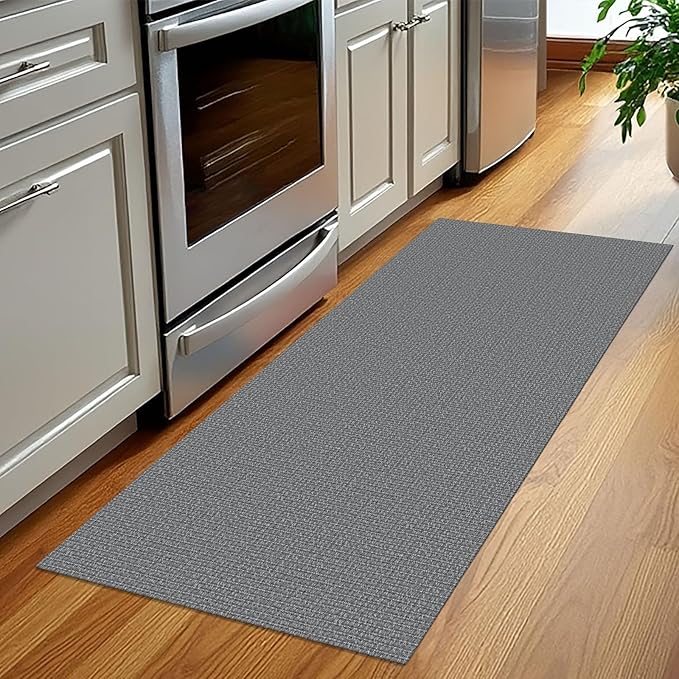 KOZYFLY Washable Runner Rug 2x5 Ft Runners for Hallways Non Slip Kitchen Rug, Braided Cotton Entryway Runner Indoor, Carpet Runners for Hallway Kitchen Entryway Bedroom, Grey