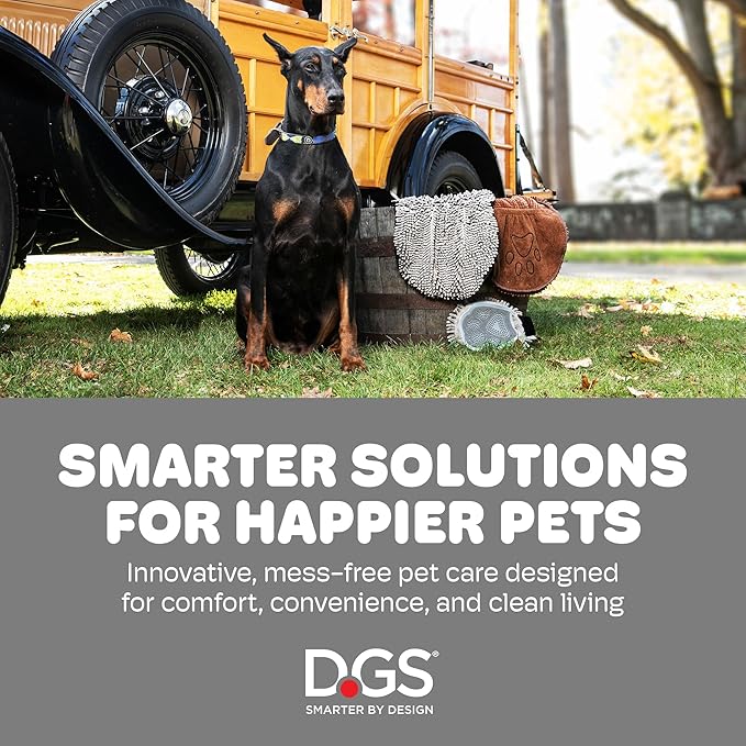 Dog Gone Smart Dirty Dog Doormat - Fast Drying Rug with Super Gripper Backing for Clean Floors - Super Absorbent and Machine Washable Mat for Muddy Paws - Black Hue