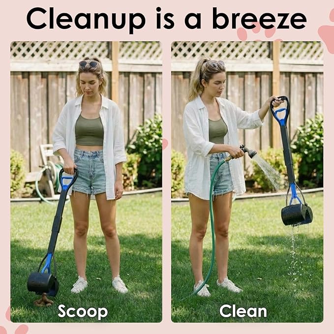 TIMINGILA Pooper Scooper 28" Long Handle Portable Pet Poop Scooper for Large and Small Dogs,High Strength Material and Durable Spring,Great for Lawns, Grass, Dirt, Gravel