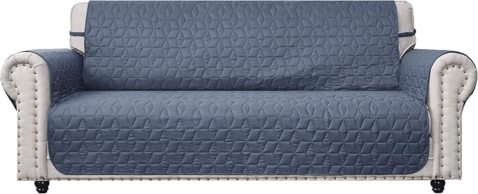 Ameritex Couch Sofa Slipcover 100% Waterproof Nonslip Quilted Furniture Protector Slipcover for Dogs, Children, Pets Sofa Slipcover Machine Washable (Blue, 68'')