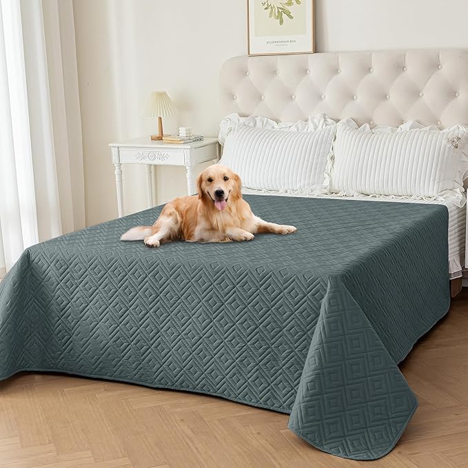 2026 Waterproof Dog Bed Blanket (82"x82") Comfy Couch Sofa Mat for Dog Pets with Anti-Slip Back, Universal Incontinence Lightweight Liner Pad for Furniture Car Picnic etc Durable Washable, Dark Grey