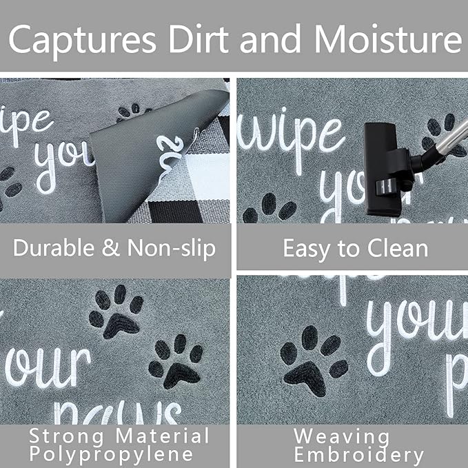 Welcome Door Mats for Home Entrance Funny Doormats Wipe Your Paws Mat Welcome Mats for Front Door Indoor Non Slip Rubber Mat for Dog Mats,18x28 Inch