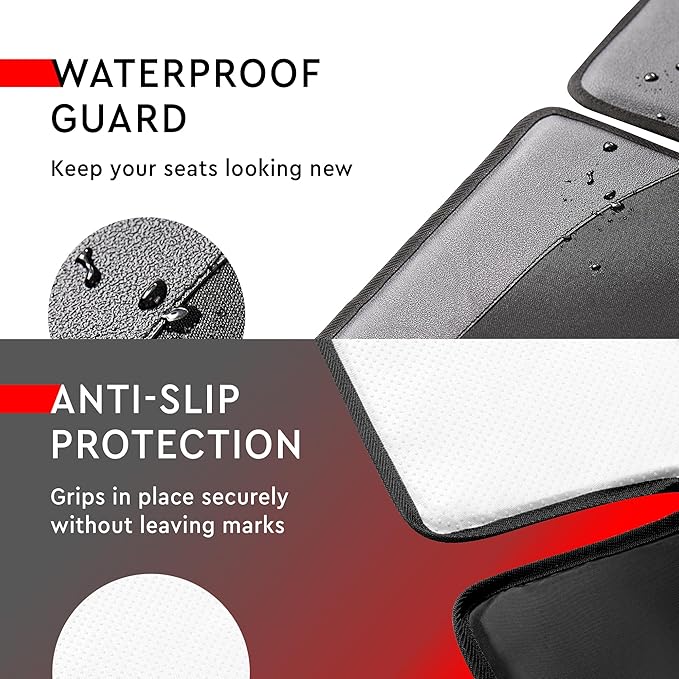 Helteko Car Seat Protector for Child Car Seat, Durable 600D Fabric Waterproof Car Seat Cover with Thick Pad, for Leather and Fabric Seats, Anti Slip