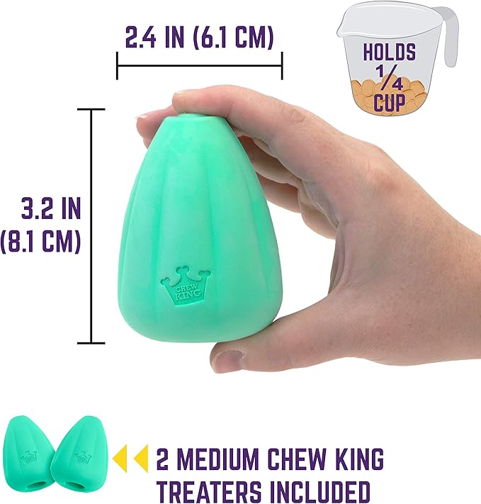 Chew King by Mammoth Premium Treat Dog Toy, Medium, Extremely Durable Natural Rubber Toy, Pack of 2