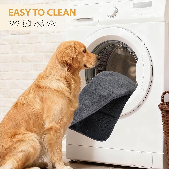 Dog Crate Pad for Small Dogs - 24x18 Memory Foam Dog Bed, Washable & Anti-Slip Dog Bed Mat, Ultra Soft Kennel Pad for Dogs Cozy Sleeping Mat, Grey
