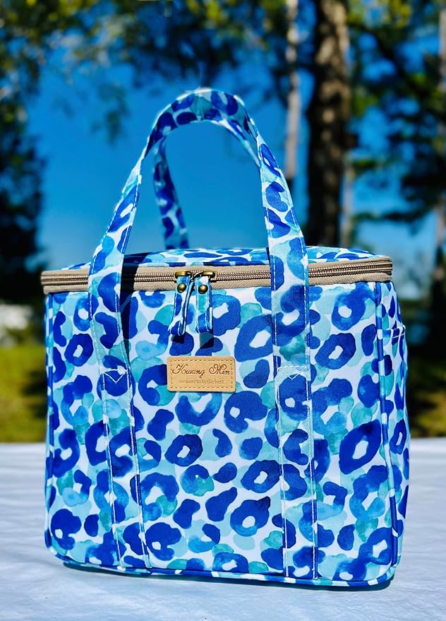 Kwang Min Insulated Insulated Cooler Bag,Reusable Large Lunch Bag for Women, Great for Outdoors,Camping,Party,Premium Quality,Adjustable Strap,Foldable