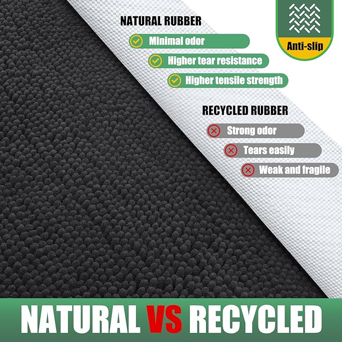 IM HOME 2 Pieces Chenille Absorbent Outdoor Doormat 36" x 24", Washable Muddy Door Mats for Dog Non Slip Indoor Doormats Dog Mat for Muddy Paw Front Inside Doormat for Entryway Dark Grey