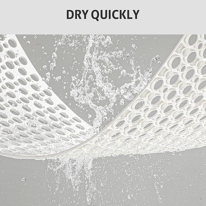 XIYUNTE Shower Mat Non Slip Bath Mat for Tub - 28" x 15" Soft TPE Bathtub Mat Non Slip Shower Mats for Inside Shower, Anti Slip Shower Mat with Suction Cups, Quick-Drying Bath Tub Mat, White