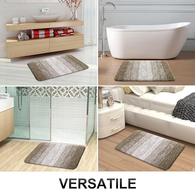 OLANLY Bathroom Rugs Mat 44x32, Extra Soft Absorbent Microfiber Bath Rugs, Rubber Backing, Quick Dry, Machine Washable Bath Mats for Bathroom Floor, Tub and Shower, Home Decor Accessories, Coffee