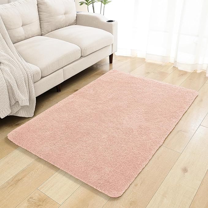 Dusty Pink Bathroom Rugs 40"x60" – Oversized Plush Non-Slip Microfiber Bath Mat, Absorbent & Washable – Ideal for Large Bathrooms or Living Rooms