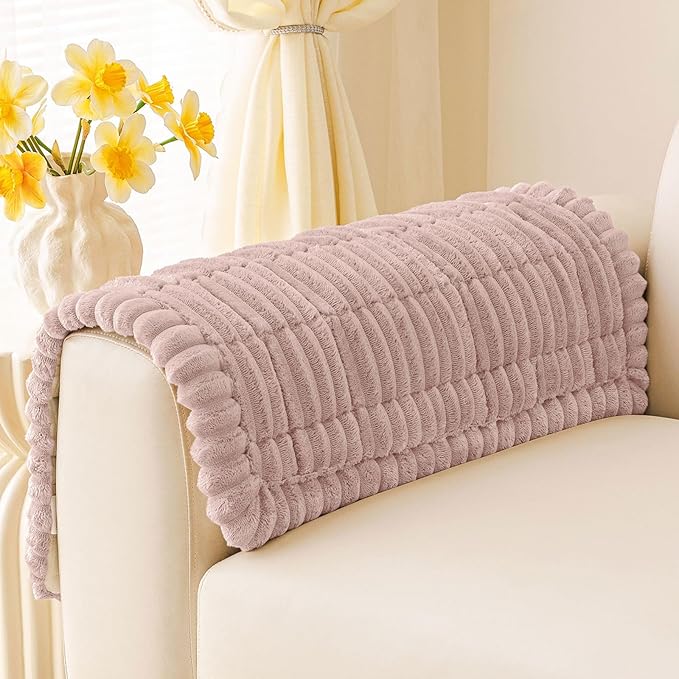 Smiry Couch Cover for Dogs, Non Slip Washable Sofa Protector for Pets, Soft Furniture Cover for Pet, Stylish Sofa Covers, Cozy Protect Against Fur, Dirt & Daily Life (Dusty Pink, 20" x 24", 2 Pack)